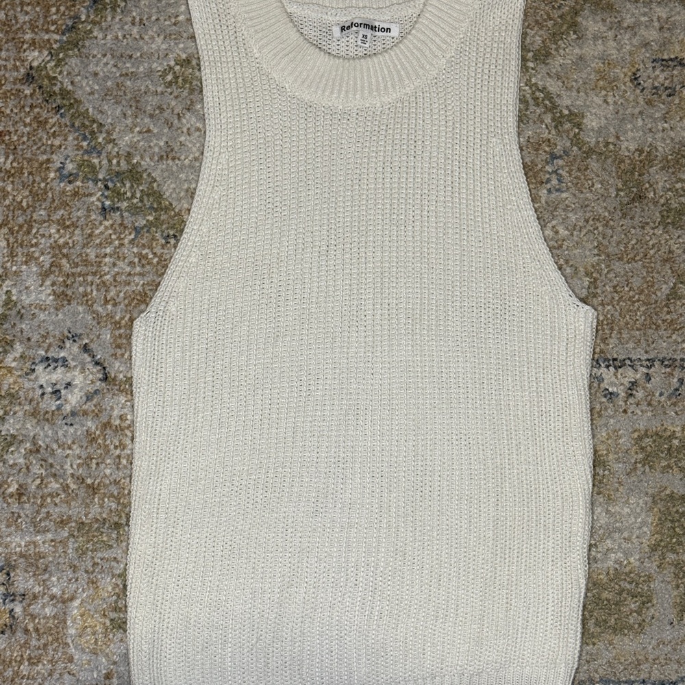 Reformation Lilac Knit Tank Top in White size XS
